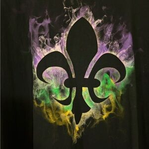 Black Fleur-de-Lis Graphic Tee fruit of the loom 2XL SS cotton